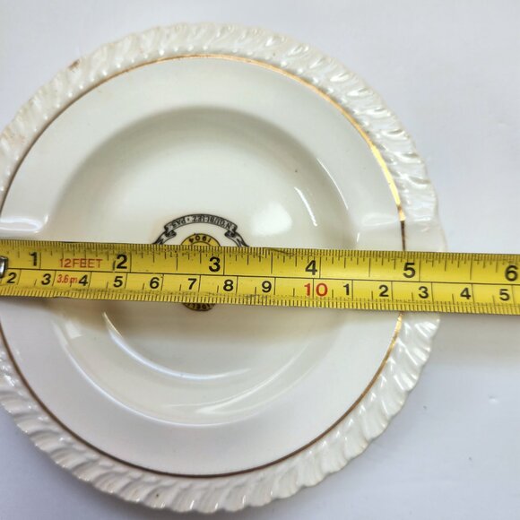 Vintage Balfour Ashtray Fidelis 1904 White Ceramic Gold Rim Noubliez Pas - Picture 7 of 7